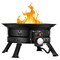 Black 19-Inch Propane Fire Pit 53,000 BTU Portable Gas Firebowl with Grill